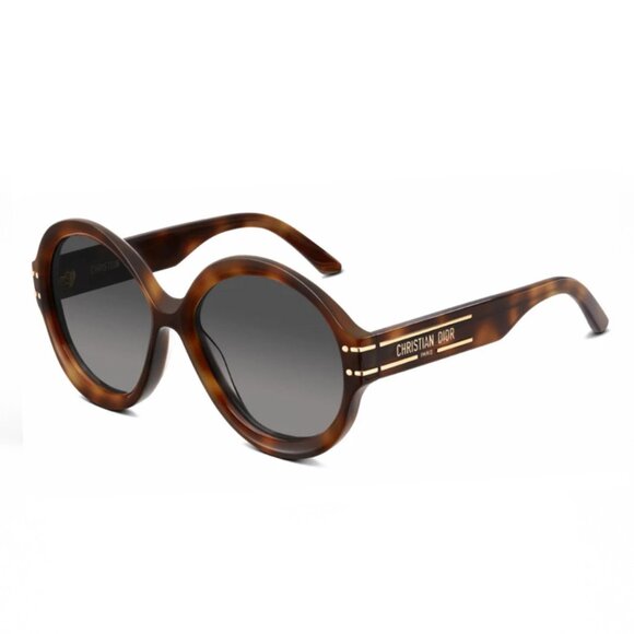 NEW AUTHENTIC DIORSIGNATURE R1U 26A1 HAVANA GREY ROUND WOMEN DIOR SUNGLASSES